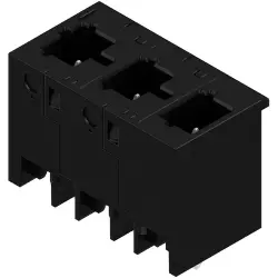 Pin header, 3 pole, pitch 7.5 mm, straight, black, 8000078315