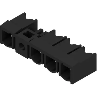 Pin header, 4 pole, pitch 7.62 mm, angled, black, 1081850000 - 1
