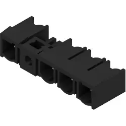 Pin header, 4 pole, pitch 7.62 mm, angled, black, 1081850000