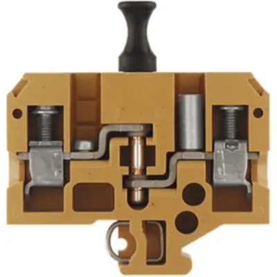 Disconnect/test-disconnect terminal block, screw connection, 0.5-10 mm², 26 A, 6 kV, yellow, 0324120000 - 1