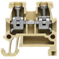 Through terminal block, screw connection, 0.5-1.5 mm², 2 pole, 17.5 A, 4 kV, beige/yellow, 0340460000