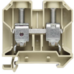 Through terminal block, screw connection, 2.5-35 mm², 2 pole, 125 A, 8 kV, beige/yellow, 0380760000