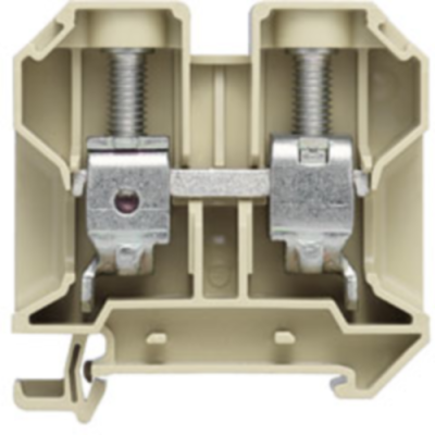 Through terminal block, screw connection, 2.5-35 mm², 2 pole, 125 A, 8 kV, beige/yellow, 0380760000 - 1