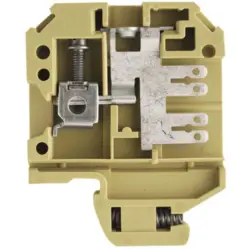 Through terminal block, screw connection, 0.5-4.0 mm², 1 pole, 20 A, 6 kV, beige/yellow, 0401260000