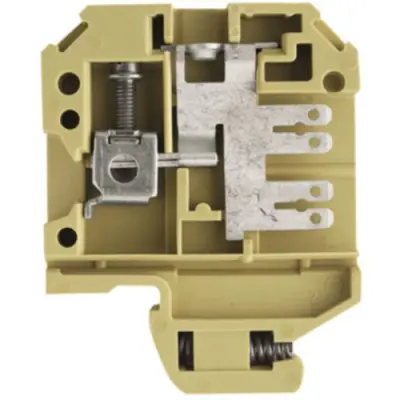 Through terminal block, screw connection, 0.5-4.0 mm², 1 pole, 20 A, 6 kV, beige/yellow, 0401260000 - 1