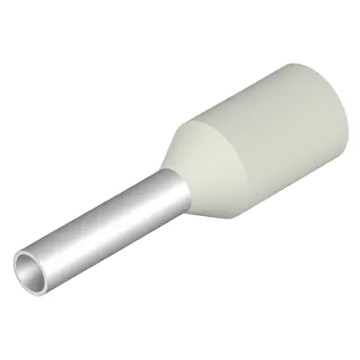 Insulated wire end ferrule, 0.75 mm², 12 mm/6 mm long, white, 0409600000 - 1