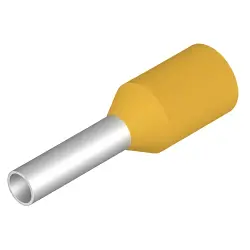 Insulated wire end ferrule, 1.0 mm², 12 mm/6 mm long, yellow, 0409700000