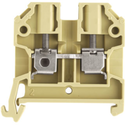 Through terminal block, screw connection, 0.5-4.0 mm², 2 pole, 32 A, 8 kV, beige/yellow, 0443660000
