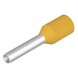 Insulated wire end ferrule, 1.0 mm², 14 mm/8 mm long, yellow, 0463000000