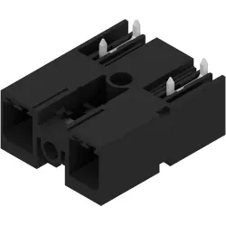Pin header, 2 pole, pitch 7.62 mm, angled, black, 2546060000