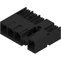 Pin header, 4 pole, pitch 7.62 mm, angled, black, 2454110000
