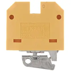 Protective conductor terminal, screw connection, 0.5-4.0 mm², 2 pole, 25 A, 8 kV, yellow/green, 0474360000