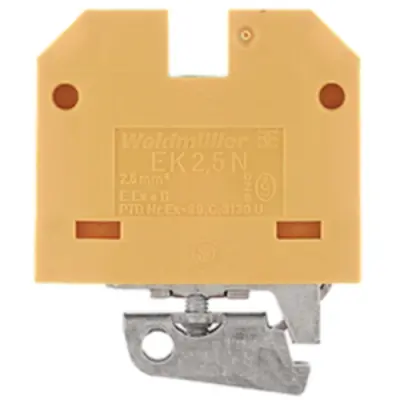 Protective conductor terminal, screw connection, 0.5-4.0 mm², 2 pole, 25 A, 8 kV, yellow/green, 0474360000 - 1