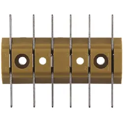 Terminal block, 6 pole, 2.5 mm², clamping points: 4, yellow, solder connection, 6 A, 0479720000