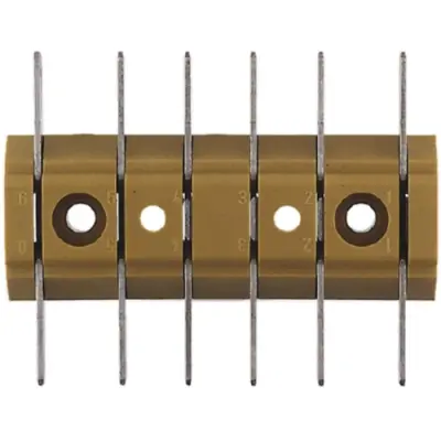 Terminal block, 6 pole, 2.5 mm², clamping points: 4, yellow, solder connection, 6 A, 0479720000 - 1
