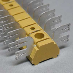 Terminal block, 8 pole, 2.5 mm², clamping points: 8, yellow, solder connection, 8 A, 0480120000