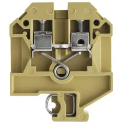 Through terminal block, screw connection, 0.5-4.0 mm², 2 pole, 32 A, 6 kV, beige/yellow, 0497560000
