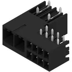 Pin header, 2 pole, pitch 7.62 mm, angled, black, 2529270000