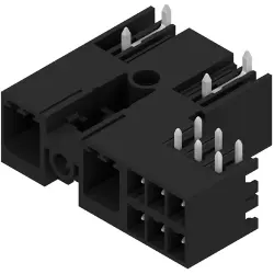 Pin header, 2 pole, pitch 7.62 mm, angled, black, 2529370000