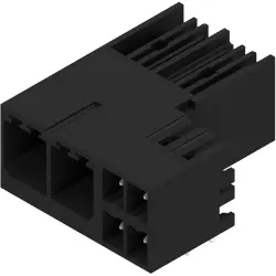 Pin header, 2 pole, pitch 7.62 mm, angled, black, 2528950000