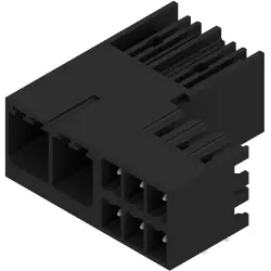 Pin header, 2 pole, pitch 7.62 mm, angled, black, 2529030000