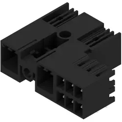 Pin header, 2 pole, pitch 7.62 mm, angled, black, 2529720000