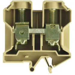 Through terminal block, screw connection, 2.5-35 mm², 2 pole, 125 A, 8 kV, beige/yellow, 0550660000
