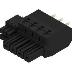 Socket header, 4 pole, pitch 7.62 mm, straight, black, 2549430000