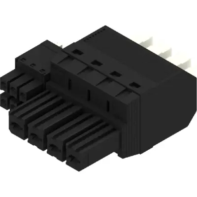 Socket header, 4 pole, pitch 7.62 mm, straight, black, 2549430000 - 1