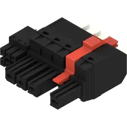 Socket header, 4 pole, pitch 7.62 mm, straight, black, 2628790000