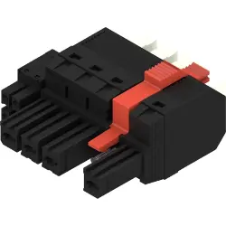 Socket header, 4 pole, pitch 7.62 mm, straight, black, 2629120000