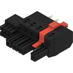 Socket header, 4 pole, pitch 7.62 mm, straight, black, 2629140000