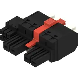 Socket header, 4 pole, pitch 7.62 mm, straight, black, 2629250000