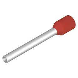 Insulated wire end ferrule, 1.5 mm², 24 mm/18 mm long, red, 0565600000
