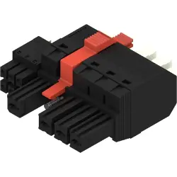 Socket header, 4 pole, pitch 7.62 mm, straight, black, 2549570000