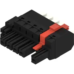 Socket header, 5 pole, pitch 7.62 mm, straight, black, 2628840000