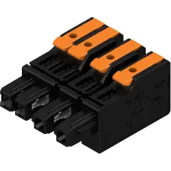 Socket header, 4 pole, pitch 7.5 mm, straight, black, 8000078344