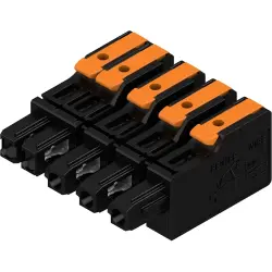 Socket header, 5 pole, pitch 7.5 mm, straight, black, 8000078345