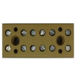 Terminal block, 6 pole, 4.0 mm², clamping points: 12, yellow, screw connection, 32 A, 0625220000