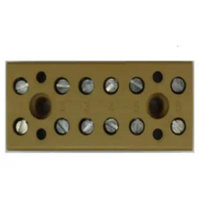 Terminal block, 6 pole, 4.0 mm², clamping points: 12, yellow, screw connection, 32 A, 0625220000 - 1