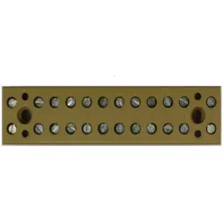 Terminal block, 12 pole, 4.0 mm², clamping points: 24, yellow, screw connection, 32 A, 0625320000