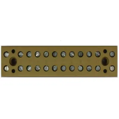 Terminal block, 12 pole, 4.0 mm², clamping points: 24, yellow, screw connection, 32 A, 0625320000 - 1