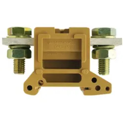 Through terminal block, screw connection, 10-95 mm², 2 pole, 232 A, 8 kV, yellow, 0637720000