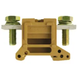 Through terminal block, screw connection, 10-95 mm², 2 pole, 232 A, 8 kV, yellow, 0637820000
