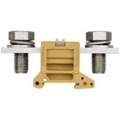 Through terminal block, screw connection, 70-240 mm², 1 pole, 415 A, 8 kV, yellow, 0638120000