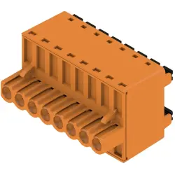 Pin header, 8 pole, pitch 5.08 mm, straight, orange, 1001210000