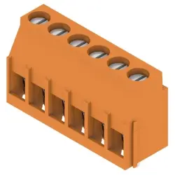 PCB terminal, 6 pole, pitch 5.08 mm, AWG 26-12, 20 A, clamping bracket, orange, 1001870000