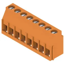 PCB terminal, 8 pole, pitch 5.08 mm, AWG 26-12, 20 A, clamping bracket, orange, 1001890000