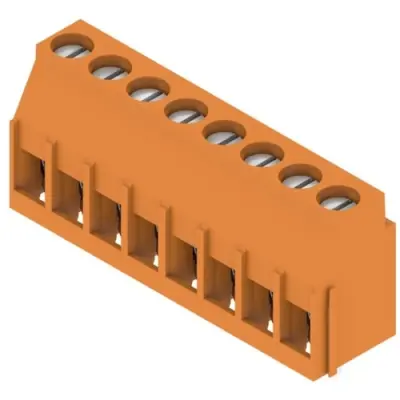 PCB terminal, 8 pole, pitch 5.08 mm, AWG 26-12, 20 A, clamping bracket, orange, 1001890000 - 1