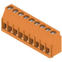 PCB terminal, 9 pole, pitch 5.08 mm, AWG 26-12, 20 A, clamping bracket, orange, 1001900000